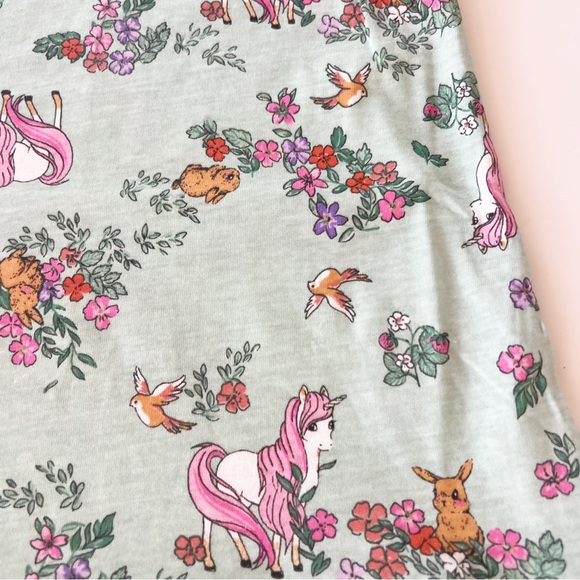New Cotton Jersey Dress Forest Animals Print NWT - Picture 3 of 11